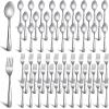 200 Pcs Dinner Forks and Spoons Silverware Set Heavy Duty Stainless Steel Flatware Cutlery Metal Included 100 6.7 Inch Forks and 100 6.7 Inch Spoons, Mirror Polished, Dishwasher Safe view 1
