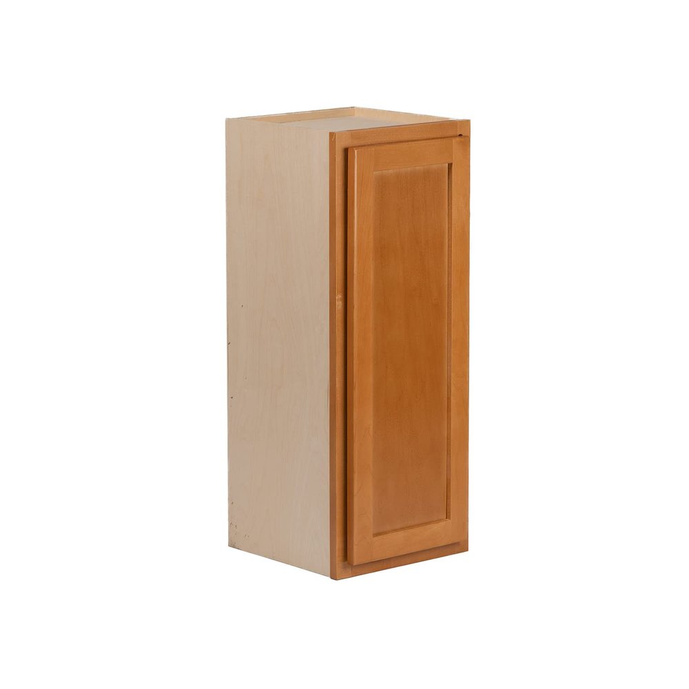 Quicklock RTA (Ready-to-Assemble) 30" Tall Wall Kitchen Cabinets - Shaker Style | 100% Hardwood | Made in America | Soft Close Hardware (Provincial Stain, 12" D x 18" W x 30" H)