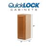Quicklock RTA (Ready-to-Assemble) 30" Tall Wall Kitchen Cabinets - Shaker Style | 100% Hardwood | Made in America | Soft Close Hardware (Provincial Stain, 12" D x 18" W x 30" H) view 3