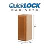 Quicklock RTA (Ready-to-Assemble) 30" Tall Wall Kitchen Cabinets - Shaker Style | 100% Hardwood | Made in America | Soft Close Hardware (Provincial Stain, 12" D x 15" W x 30" H) view 3