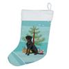 Caroline's Treasures WDK3005CS Doodle Black and Tan Christmas Christmas Stocking Fireplace Hanging Stockings Christmas Season Party Decor Family Holiday Decorations view 1