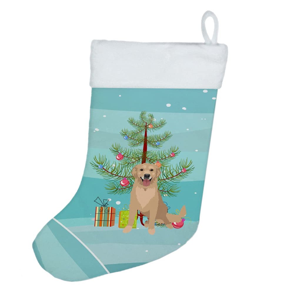 Caroline's Treasures WDK3065CS Golden Retriever Fawn #3 Christmas Christmas Stocking Fireplace Hanging Stockings Christmas Season Party Decor Family Holiday Decorations