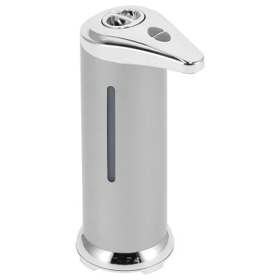 Kufoo Automatic Soap Dispenser, 250ml Touchless Soap Dispenser, Dish Soap Dispenser with Infrared Motion Sensor Waterproof Base Shows Soap Remaining for Bathroom Kitchen Hotel Office (Silver)