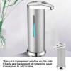 Kufoo Automatic Soap Dispenser, 250ml Touchless Soap Dispenser, Dish Soap Dispenser with Infrared Motion Sensor Waterproof Base Shows Soap Remaining for Bathroom Kitchen Hotel Office (Silver) view 3
