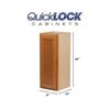 Quicklock RTA (Ready-to-Assemble) 30" Tall Wall Kitchen Cabinets - Shaker Style | 100% Hardwood | Made in America | Soft Close Hardware (Provincial Stain, 12" D x 9" W x 30" H) view 3