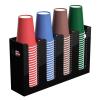 BOSSCASA Disposable Coffee Cup Dispenser with Handles, Countertop or Wall Mount Hot/Cold Drink Cup and Lid Holder - Bathroom/Kitchen/Office Acrylic Cup Lid Storage Organizer (4 Compartments, Black) view 1