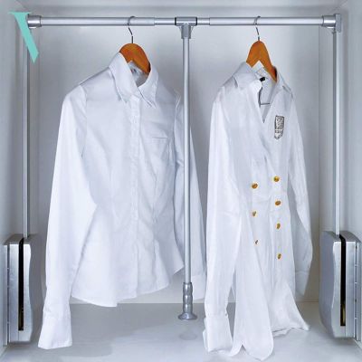 CHALKE Pull Down Closet Track,Width Adjustable Hydraulic Cushion Storage System Pull Down Clothes Rack,Space Saving Storage System,Load 20KG (Size : 830-1150mm)