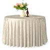WedDecor Premium Crushed Velvet Tablecloth, 90" x 90" Champagne Round Dining Glitz Soft Fabric Tablecover for Kitchen Wedding Banquet & Special Events Party Table Decoration, Pack of 1 view 1