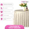 WedDecor Premium Crushed Velvet Tablecloth, 90" x 90" Champagne Round Dining Glitz Soft Fabric Tablecover for Kitchen Wedding Banquet & Special Events Party Table Decoration, Pack of 1 view 3