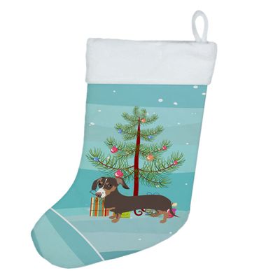 Caroline's Treasures WDK2990CS Dachshund Chocolate and Tan Christmas Christmas Stocking Fireplace Hanging Stockings Christmas Season Party Decor Family Holiday Decorations