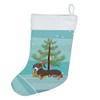 Caroline's Treasures WDK2990CS Dachshund Chocolate and Tan Christmas Christmas Stocking Fireplace Hanging Stockings Christmas Season Party Decor Family Holiday Decorations view 1