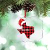Texas Home State Christmas Tree Ornaments Buffalo Plaid Map Christmas Hat Christmas Ornament 2022 City Souvenir Acrylic Hanging Ornaments Holiday Christmas Keepsake New Year Gifts view 1