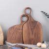 AXUYU Perfect Anniversary, Wedding, Housewarming Gifts for The Couple Cutting Board 2pcs Black Walnut Wood Cutting Board Set with Handle Decorative Serving Charcuterie Board for Kitchen view 3
