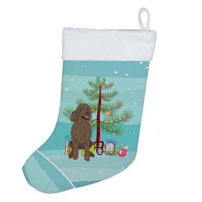 Caroline's Treasures WDK3120CS Poodle Standard Brown Christmas Christmas Stocking Fireplace Hanging Stockings Christmas Season Party Decor Family Holiday Decorations
