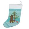 Caroline's Treasures WDK3120CS Poodle Standard Brown Christmas Christmas Stocking Fireplace Hanging Stockings Christmas Season Party Decor Family Holiday Decorations view 1