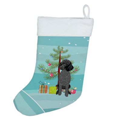 Caroline's Treasures WDK3119CS Poodle Standard Black Christmas Christmas Stocking Fireplace Hanging Stockings Christmas Season Party Decor Family Holiday Decorations