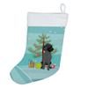Caroline's Treasures WDK3119CS Poodle Standard Black Christmas Christmas Stocking Fireplace Hanging Stockings Christmas Season Party Decor Family Holiday Decorations view 1
