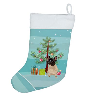 Caroline's Treasures WDK3054CS French Bulldog Fawn #3 Christmas Christmas Stocking Fireplace Hanging Stockings Christmas Season Party Decor Family Holiday Decorations