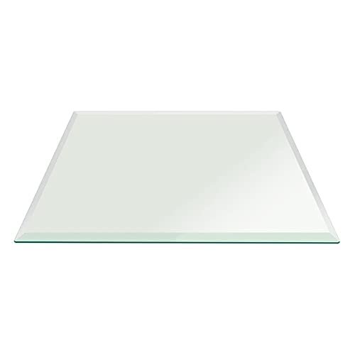 Custom Cut Glass 1/4" Thick - Clear Tempered Glass Cut to Size - Rectangle Replacement for Table Tops, Shelves, Windows with Bevel Edge
