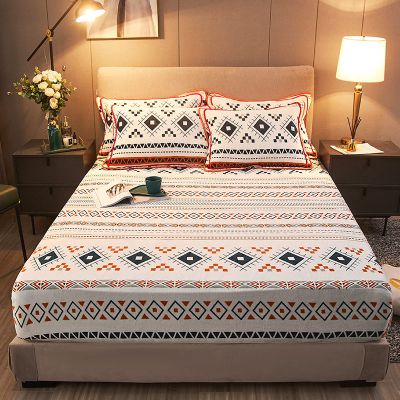 FCLDESHOP Bedding Bed Sheets,Autumn Winter Cartoon Print Coral Fleece Bedding Sheets, Deep Pocket Mattress Protector Pillowcases for Kids Room,Beige,200 * 220cm (3pcs)