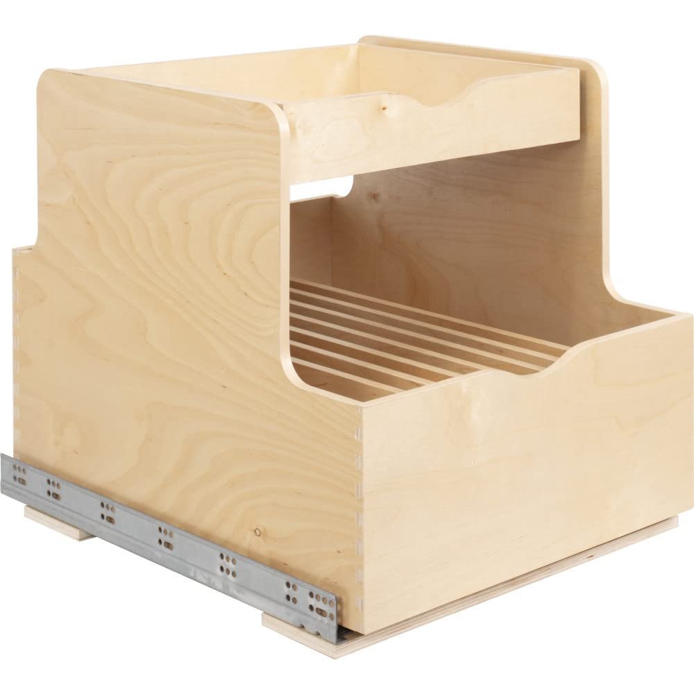 Hardware Resources 21" Wood Rollout Cookware Double Drawer