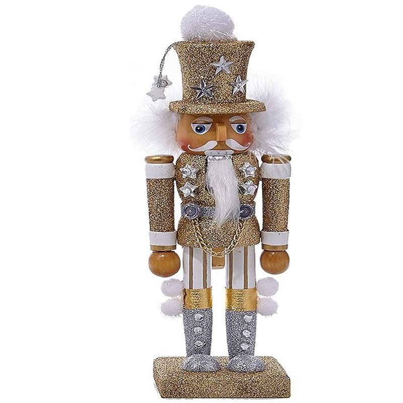 DIGS-N-GIFTS Christmas Nutcracker Decoration Hollywood Nutcracker Soldier 10.5 Inch Gold