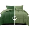 Elegant Comfort 3-Piece Reversible Comforter Set, All Season Cozy, Soft Down Alternative, Quilted - Box Stitched - Duvet Insert with 4 Corner Tabs, Comforter with Shams, Queen, Hunter Green/Sage view 1