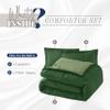 Elegant Comfort 3-Piece Reversible Comforter Set, All Season Cozy, Soft Down Alternative, Quilted - Box Stitched - Duvet Insert with 4 Corner Tabs, Comforter with Shams, Queen, Hunter Green/Sage view 4