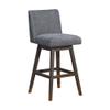 Armen Living Basila Modern Farmhouse 30" Seat Height Swivel Bar Stool for Kitchen Island Counter in Gray Oak Wood with Gray Fabric view 1