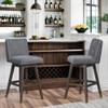 Armen Living Basila Modern Farmhouse 30" Seat Height Swivel Bar Stool for Kitchen Island Counter in Gray Oak Wood with Gray Fabric view 2