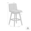 Armen Living Basila Modern Farmhouse 30" Seat Height Swivel Bar Stool for Kitchen Island Counter in Gray Oak Wood with Gray Fabric view 3