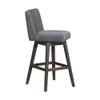 Armen Living Basila Modern Farmhouse 30" Seat Height Swivel Bar Stool for Kitchen Island Counter in Gray Oak Wood with Gray Fabric view 4