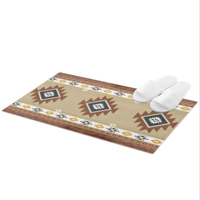 Fluffy Bath Rug Mid Century Vintage Tribal Totem,Non Slip Shag Carpet Soft Floor Door Mat Southwest America Vintage Ethnic Pattern,Absorbent Entrance Rugs for Kitchen Bathroom Living Room 20x31.5In