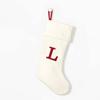 Wondershop Target Christmas Knit Winter White Stocking Monogram Letter L Measures 20" view 1
