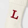 Wondershop Target Christmas Knit Winter White Stocking Monogram Letter L Measures 20" view 4