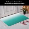 BOSIJOY Fluffy Bath Rug Turquoise Gradient Art,Non Slip Shag Carpet Soft Floor Door Mat Teal Ombre Minimalism,Absorbent Entrance Rugs for Kitchen Bathroom Living Room 24x35In view 2