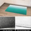BOSIJOY Fluffy Bath Rug Turquoise Gradient Art,Non Slip Shag Carpet Soft Floor Door Mat Teal Ombre Minimalism,Absorbent Entrance Rugs for Kitchen Bathroom Living Room 24x35In view 4