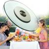 DIBAKO Table Turntable,32"34" 36" Diameter Lazy Susan Serving Tray,Large Tempered Glass Rotating Tray,Kitchen Spinning Serving Plate,Explosion-proof (Size : 85cm/34in) view 1