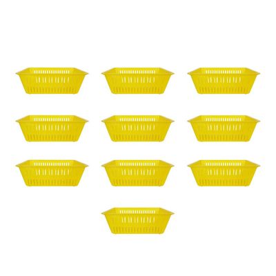 SAFIGLE Coin Storage Basket Plastic Decorative Desktop Sundries Organizer with Handle Small Compact Tray for Home Office 6.09X4.52X2.36 Inches
