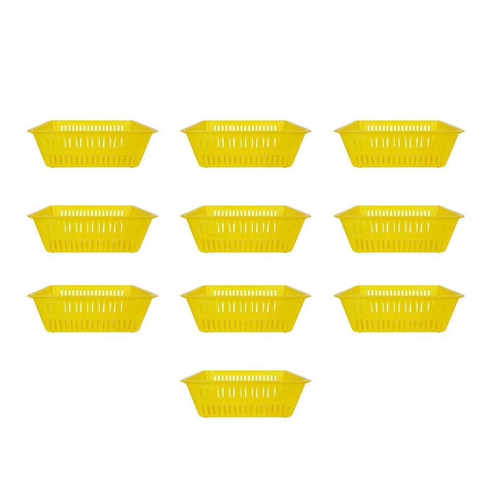 SAFIGLE Coin Storage Basket Plastic Decorative Desktop Sundries Organizer with Handle Small Compact Tray for Home Office 6.09X4.52X2.36 Inches