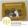 SAFIGLE Coin Storage Basket Plastic Decorative Desktop Sundries Organizer with Handle Small Compact Tray for Home Office 6.09X4.52X2.36 Inches view 2