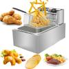 Electric Deep Fryer with Basket & Lid, Stainless Steel Professional Commercial Home Frying Machine Chicken Turkey Chips French Fryer (1 Tank) view 1