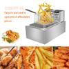 Electric Deep Fryer with Basket & Lid, Stainless Steel Professional Commercial Home Frying Machine Chicken Turkey Chips French Fryer (1 Tank) view 3