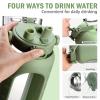 BLUEGO 64oz Glass Water Bottles with Straw Time Marker Half Gallon Large Motivational Water Bottle with Silicone Sleeve 2 Liter Large Glass Water Jug for Gym, Sports& Workout, Daily, 02 Olive view 2