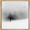 SIGNWIN Framed Canvas Print Wall Art Dark Tree in Winter Snow Forest Nature Wilderness Illustrations Decorative Landscape Rustic Black & White or Living Room, Bedroom, Office - 16"x24" Natural view 1