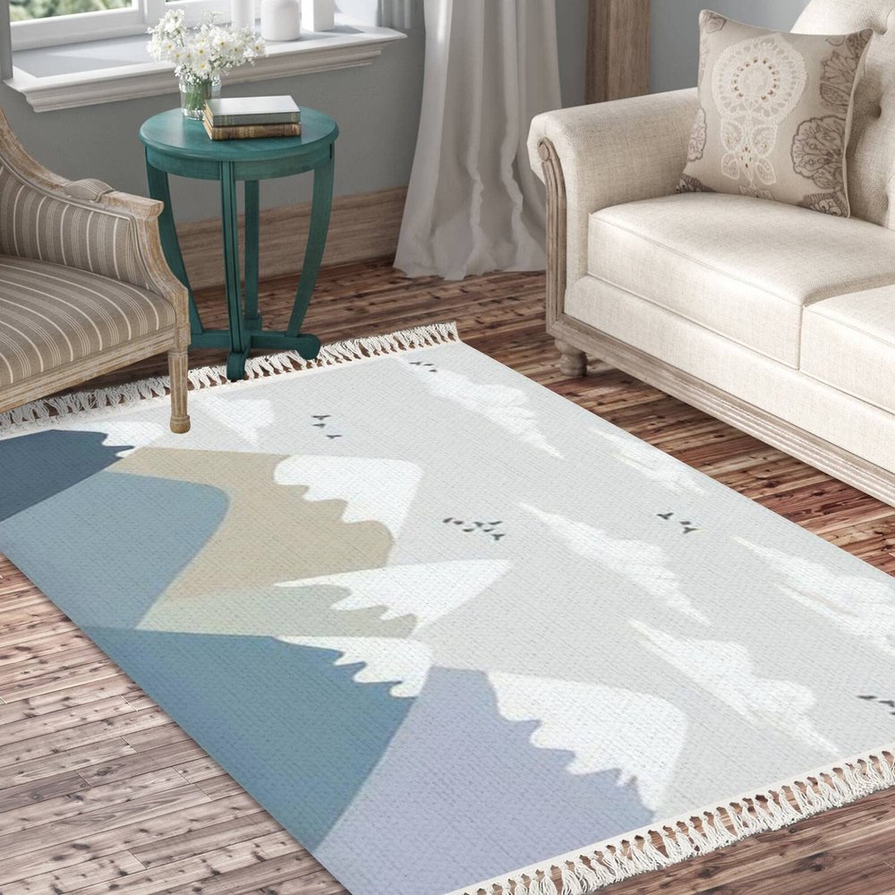 FUIENCFKE Rug Mountains Nursery Room Babies Nursery Scandinavian Chic Area Rug Washable Hallway Runner Rug Meditation Mat Minimalist Home Decor for Living Room Bedroom Nursery Playroom Classroom