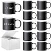 ABBSH Color Changing Mugs, Sublimation Mugs Black Color Changing Coffee Mugs Heat Sensitive Coffee Mugs Tazas Magicas Para Sublimacion 15 OZ With Box Set of 12 view 1