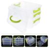 3-Tier Stackable Storage Container Box Handled Organizer Storage Box Stackable Carry Box with Removable Tray Transparent Storage Case Stack Carry Storage Box view 2