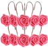 Zerodeko Rose Shower Curtain Hooks 12pcs Single Side Hangers Chrome Decorative Shower Curtain Hooks view 1
