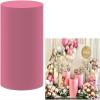 FiVan Pink Cylinder Cover for Baby Birthday Party Newborn Baby Shower Baptism Communion Christening Elastic Plinth Cover Decoration Pedestal Cover view 1